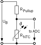 Spannungsteiler NTC